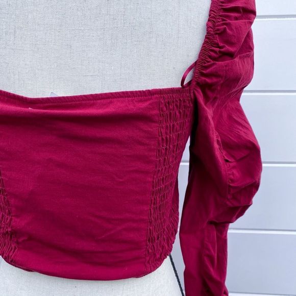 Zara red puff sleeve crop top - Picture 11 of 13